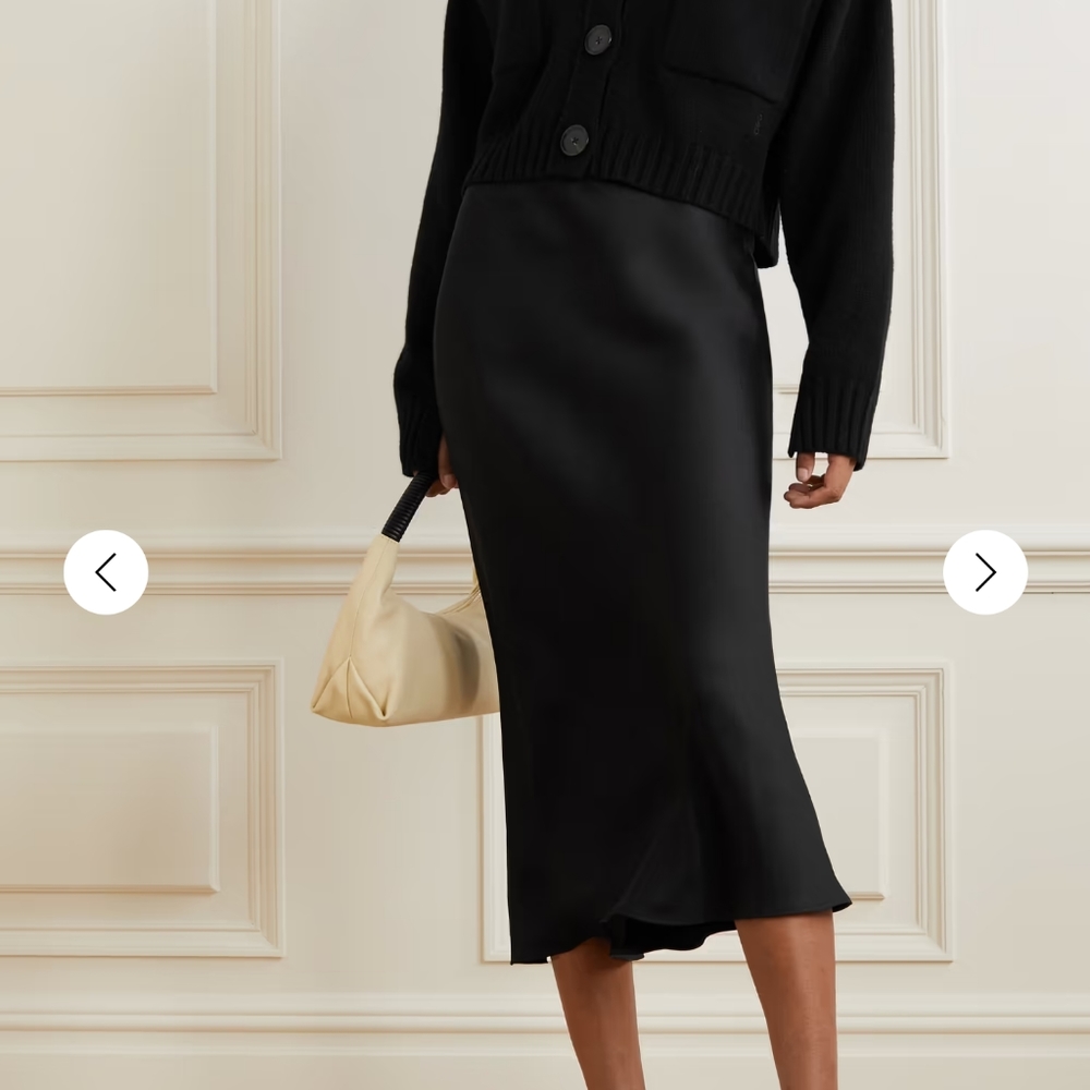 ANINE BING Bar silk-satin midi skirt NWT